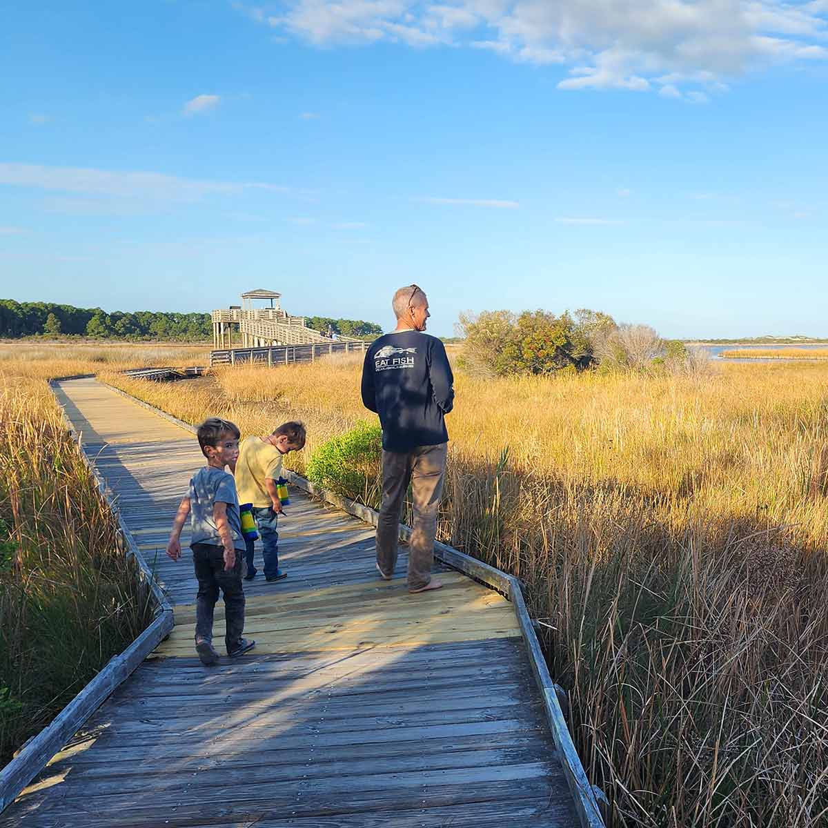 Hiking to the Bodie Island viewpoint