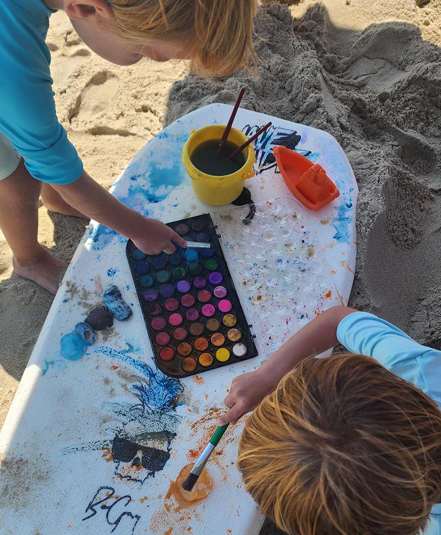beach-watercolors Watercolor painting on the beach